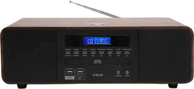인켈 스피커 CD 플레이어 블루투스 오디오, IK-A360CD, 블랙 월넛