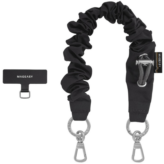 MAGEASY Scrunchie Wrist Strap 手腕掛繩掛繩片組, 煤炭黑, 1組