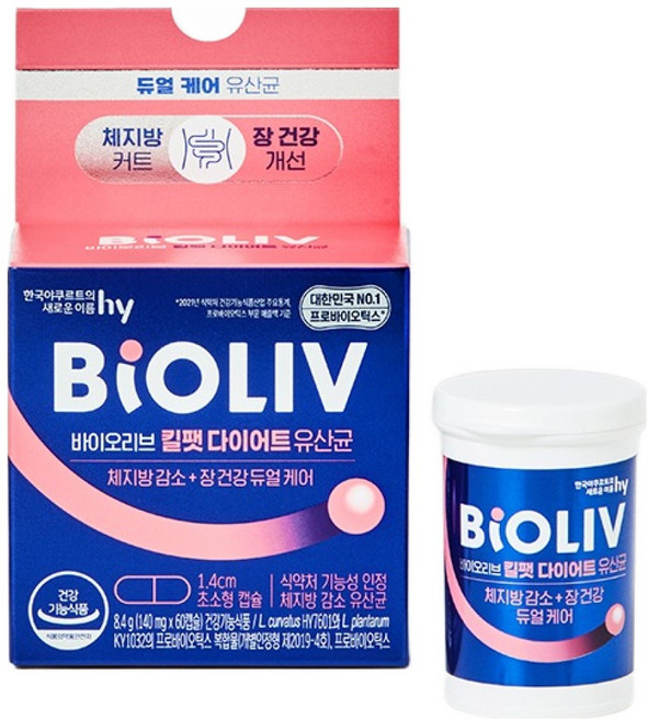 바이오리브 킬팻 다이어트 유산균, 60정, 1개