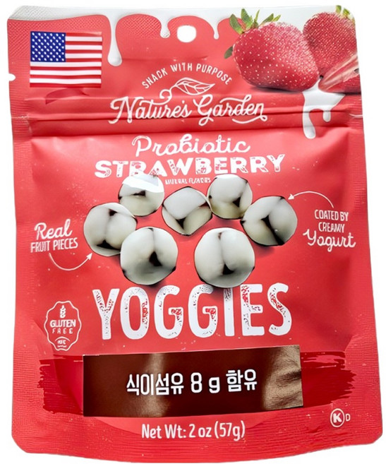네이쳐스가든 요거트볼 스트로베리, 57g, 1개