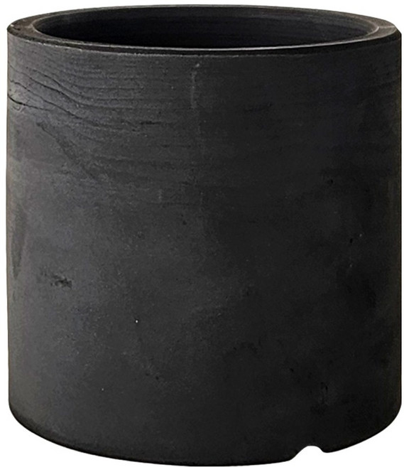 나라아트 흑막분 검정토분 원통형 화분, 블랙, 1개