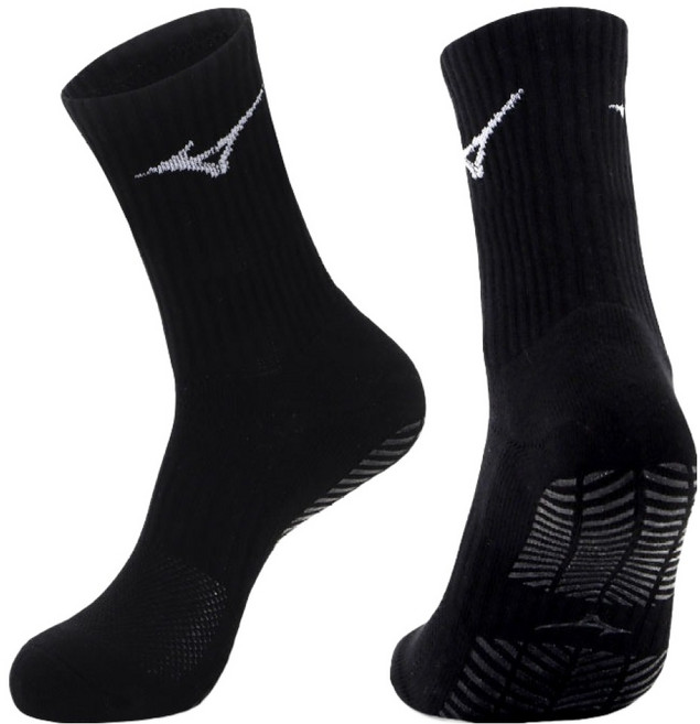 미즈노 논슬립 런버드 크루 삭스, 블랙, 1개