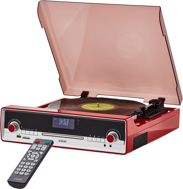 인켈 LP 올인원 블루투스 오디오 스피커 CD 플레이어 턴테이블, IK-C5070LP