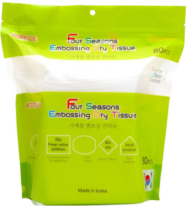 아토티슈 사계절 엠보싱 건티슈, 55g, 80매, 1개