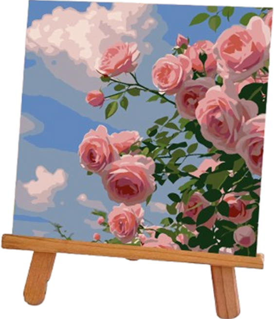 포텐키트 풍경의 유화그리기 캔버스 + 지지등판 + 페인트 + 붓 세트 20 x 20 cm, 스타일69, 1세트