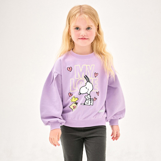 젤리스푼 여아용 피너츠 스누피 마이러브 맨투맨