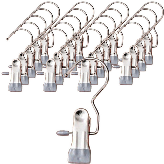 앞날창창 외집게 바지 치마 논슬립 옷걸이, 그레이, 20개