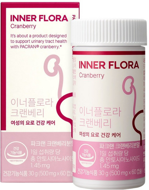 유한건강생활 뉴오리진 이너플로라 요로건강 크랜베리 30g, 60정, 1개