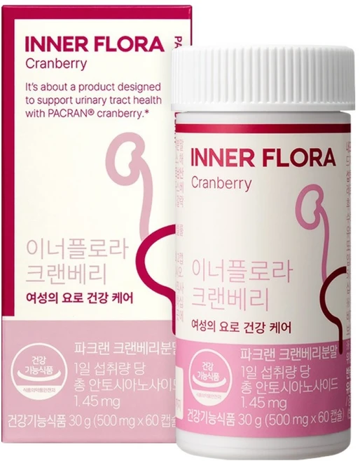 유한건강생활 뉴오리진 이너플로라 요로건강 크랜베리 30g, 60정, 1개 - 쿠팡