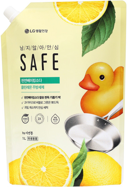 세이프 천연베이킹소다 클린레몬 주방세제, 1L, 1개