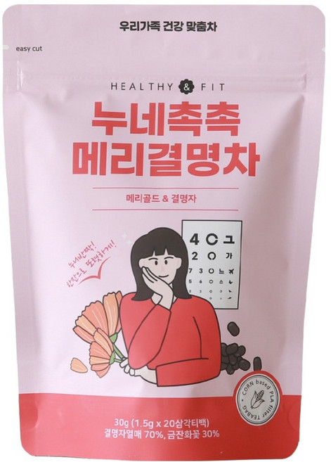 우리꽃연구소 헬시앤핏 누네촉촉 메리결명차 삼각티백, 1.5g, 1개, 20개입