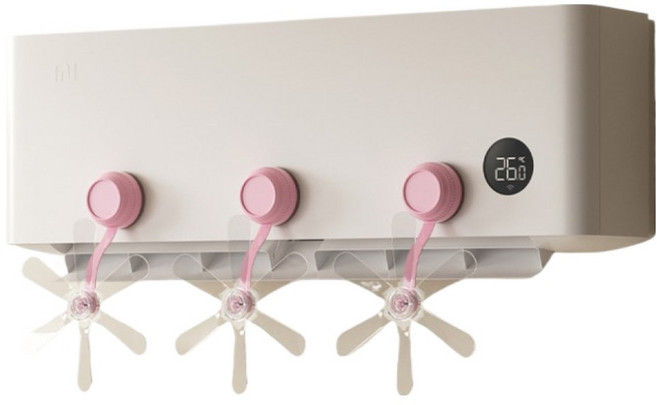 홈셀 미니 실링팬 공기순환 에어컨 바람막이, 3개, 핑크