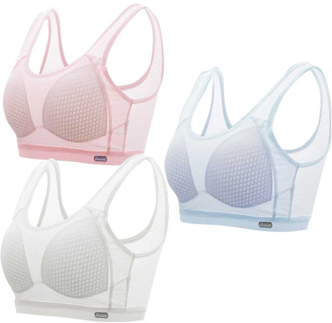아이뿜 주니어 데일리 소프트 메쉬 학생 스포츠 브라 2단계 3종 세트 Y12