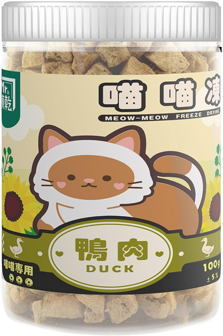 Mr 喵喵凍 貓凍乾, 100g, 1罐, 鴨肉