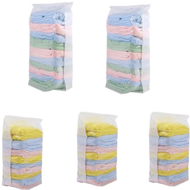 小麥購物 小白兔立體真空收納袋壓縮袋5件組 特大 2個 + 小號 3個, 1組, 5個