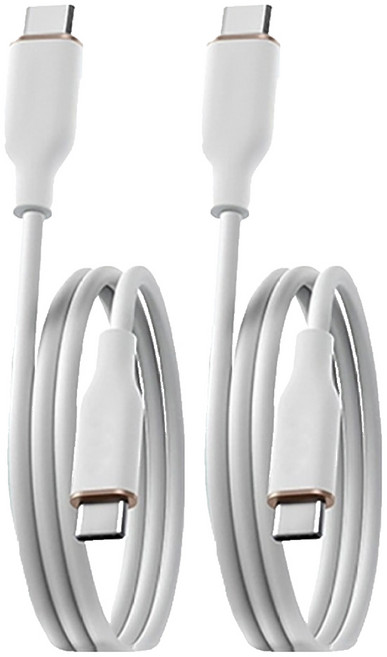 小麥購物 Type-C系列 65W Type-C數據線 L1362, 120cm, 2條, 白色