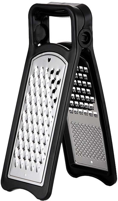 AHOYE 可折疊雙面粗細蔬果刨絲器, 黑色, 1個