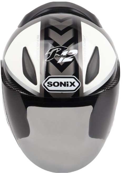 아우라헬멧 SONIX R12 오픈페이스 헬멧, 화이트 + 실버