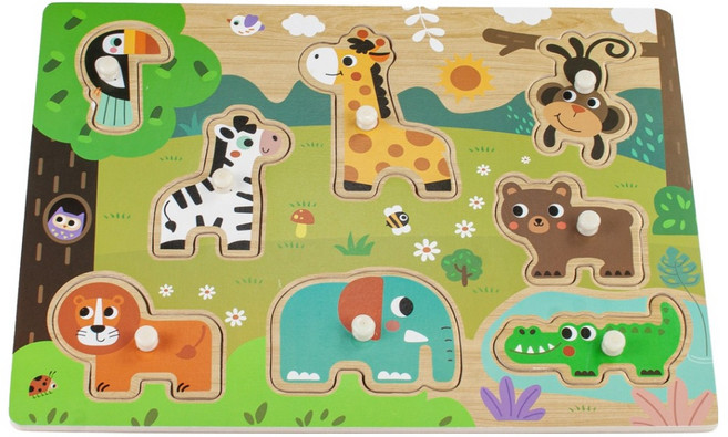 Hi Panda 手抓板拼圖 野生動物, 1個, 8件