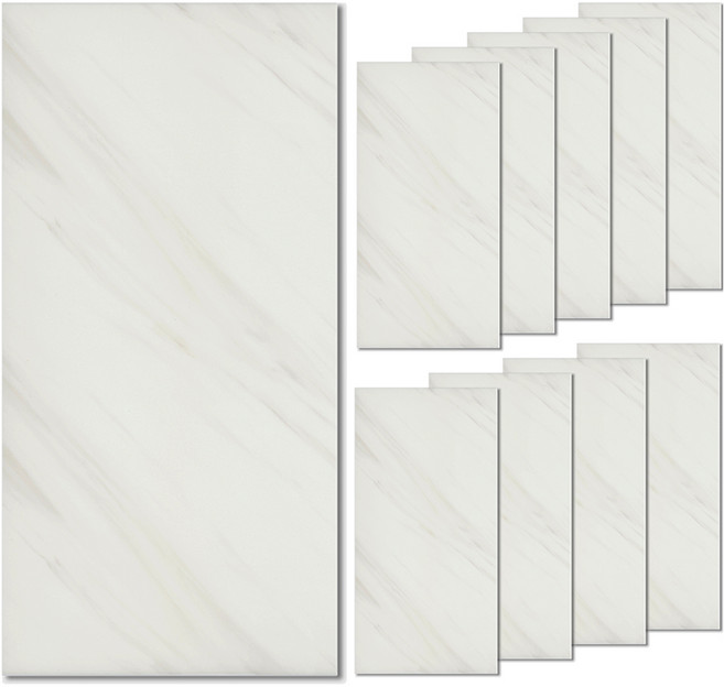 하우비 붙이는 폼블럭 대리석 타일 시트지 10p, 새틴화이트