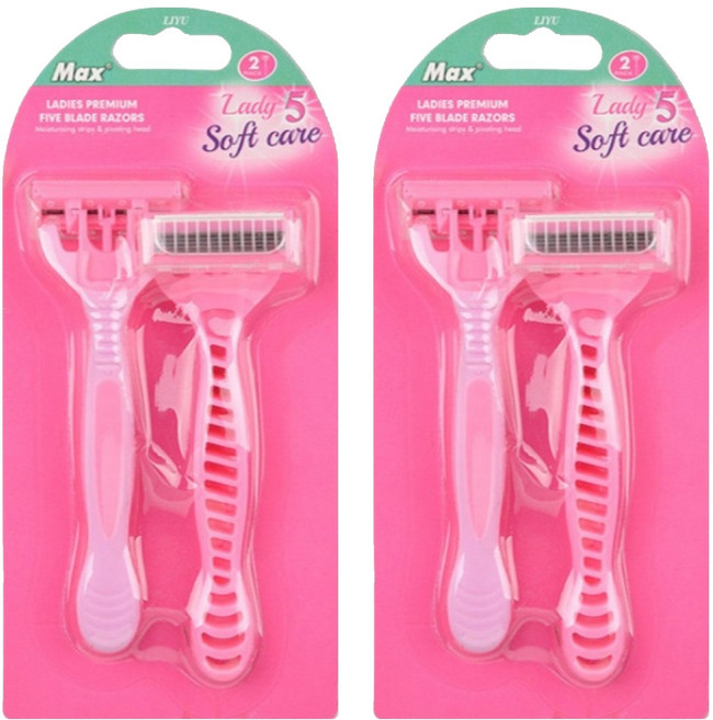 마켓링 여성용 여름필수템 면도기 핑크 ONE SIZE, 2세트