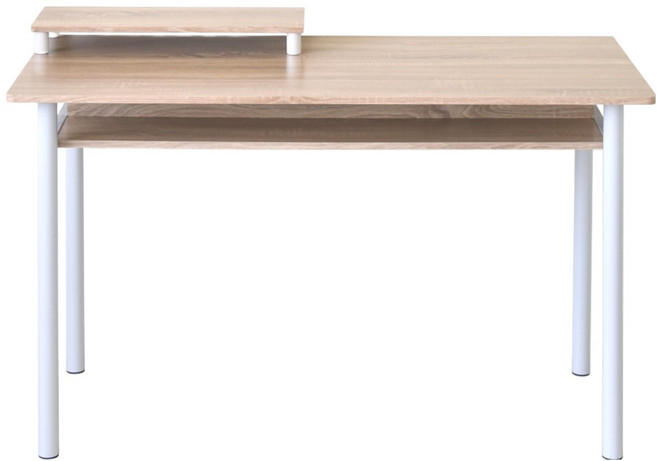 HOPMA 合馬家具 多功能巧收圓腳工作桌 E-D320PMS-R, 淺橡木