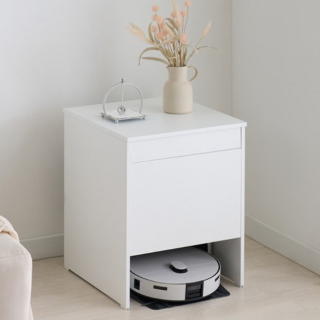 제우스가구 라인 DIY 로봇청소기 수납장, 화이트