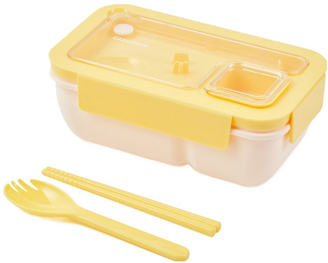 글라스락 클리어캡 런치박스, 크림레몬, 1개