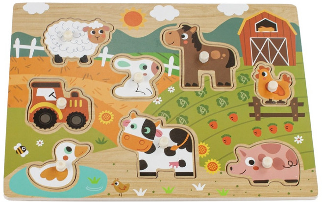 하이판다 꼭지퍼즐 동물농장, 1개, 8피스