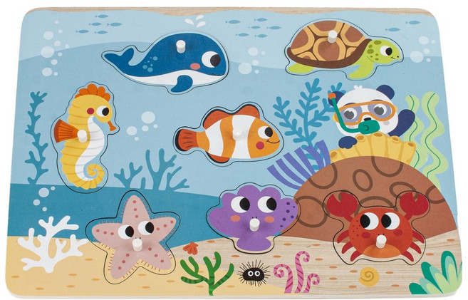 하이판다 꼭지퍼즐 바다동물, 1개, 7피스