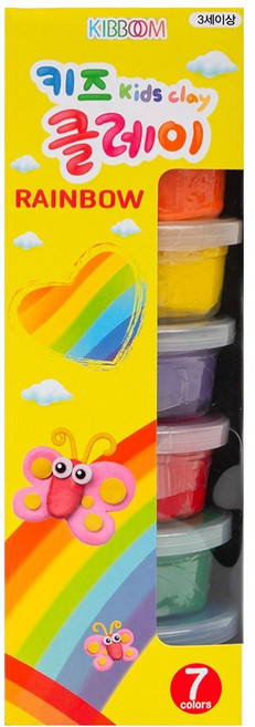키즈 클레이 레인보우 클레이 7종, 혼합색상, 140g, 1세트