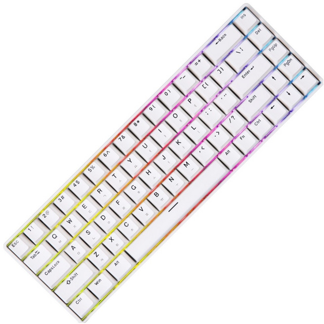 몬스타기어 8K 한글 래피드트리거 매크로 단축키 조약돌 유선 텐키리스 키보드, 화이트, STING68 lite, 제조사축