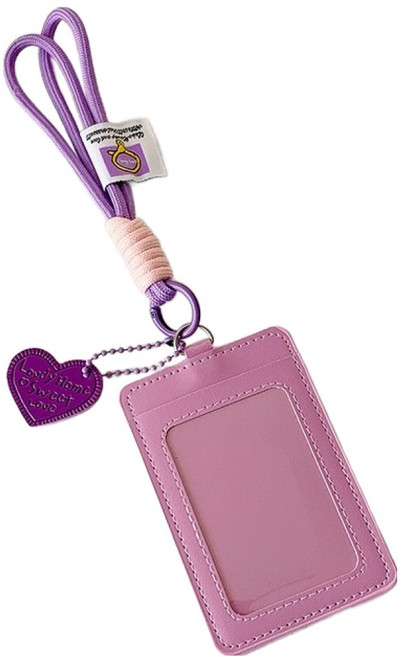 키링스타일 포카 교통카드 명찰 카드홀더 BRP787, 퍼플, 1개