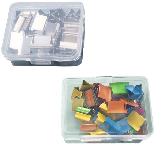 문구담 클립 실버 50p + 컬러 50p 세트, 1.6 x 1 cm, 1세트