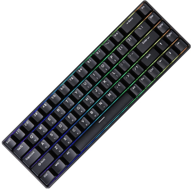 몬스타기어 8K 한글 래피드트리거 매크로 단축키 조약돌 유선 텐키리스 키보드, 블랙, STING68 lite, 제조사축