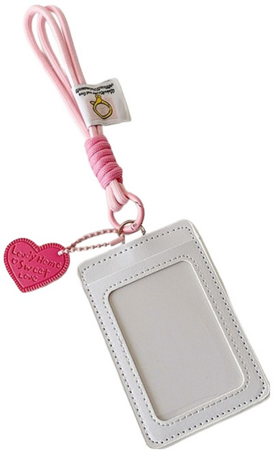 키링스타일 포카 교통카드 명찰 카드홀더 BRP787, 화이트, 1개