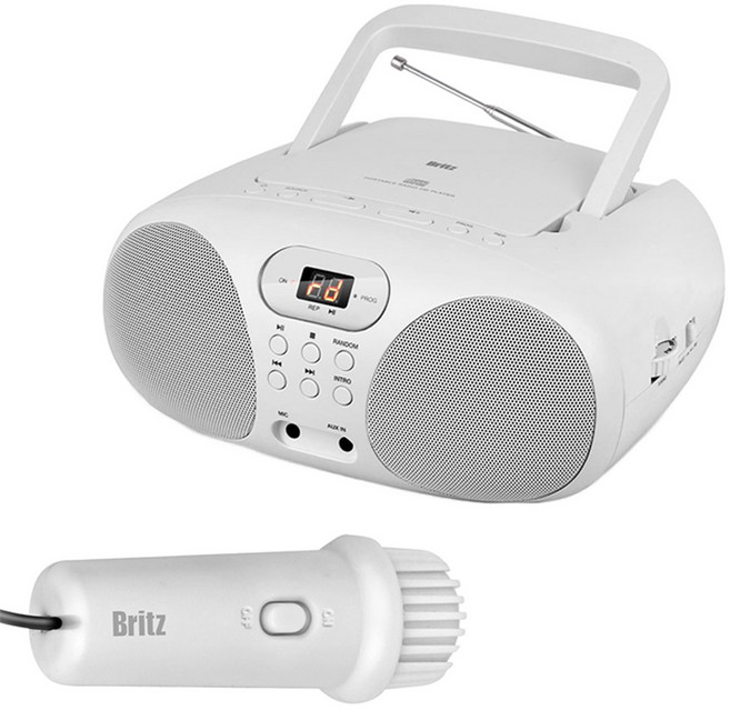 브리츠 포터블 라디오 앤 CD 플레이어 + 미니 마이크 세트, BZ-GT20, 혼합색상