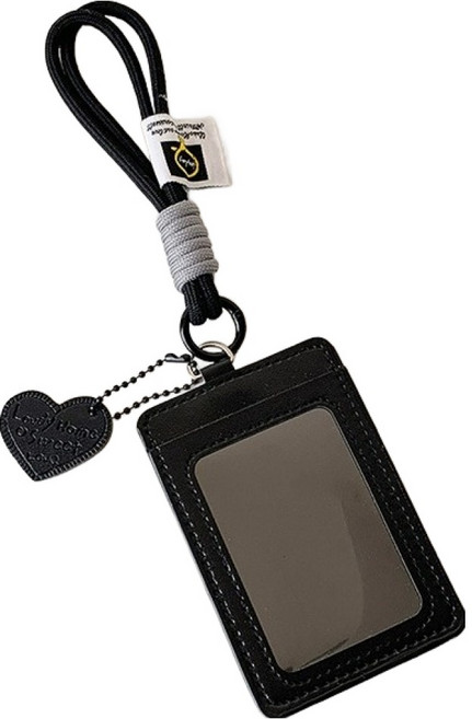 키링스타일 포카 교통카드 명찰 카드홀더 BRP787, 블랙, 1개