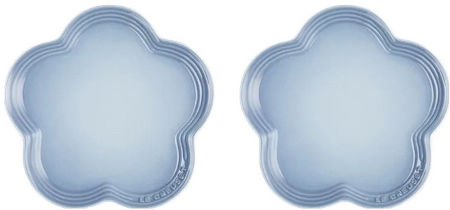 LE CREUSET 瓷器花型盤, 海岸藍, 2個