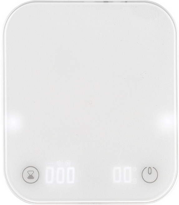 아쿠바 커피저울, 화이트, 글로우그램, 1kg