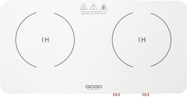 오쿠 듀얼 플레이트 IH 인덕션 2구 화이트, OCC-IH3000WH, 프리스탠딩