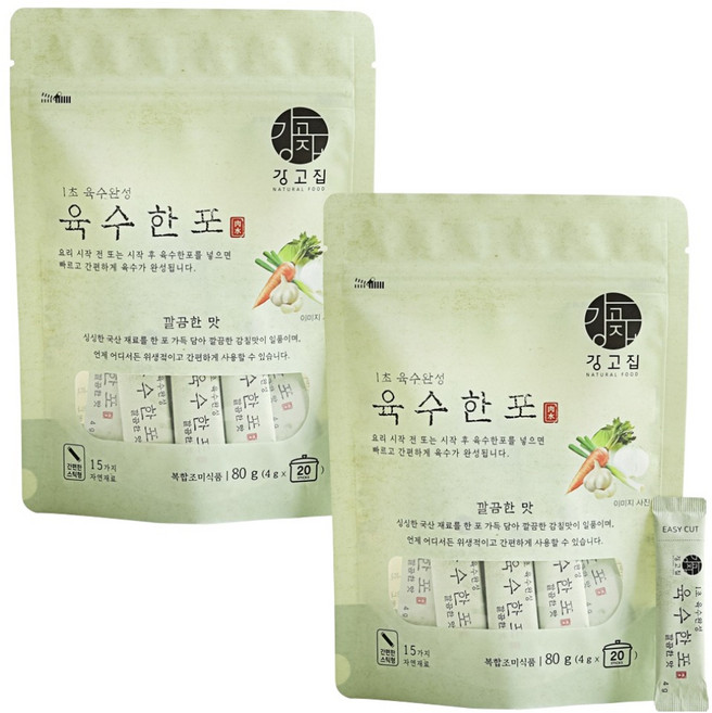 강고집 1초 육수완성 육수한포 깔끔한맛, 2개, 80g