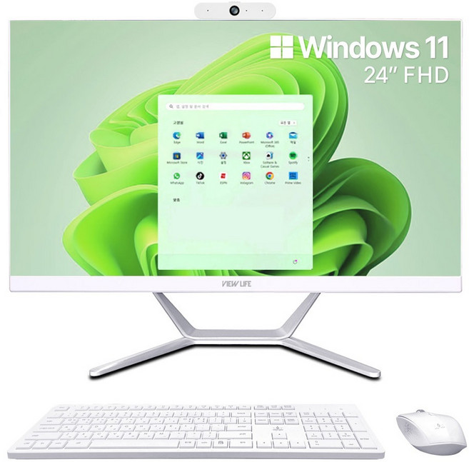 뷰라이프 2024 AIO 24 코어i5 인텔 13세대 + 무선 키보드 + 마우스 세트, WHITE, 16GB, 512GB, WIN11 Pro, AP-238TC
