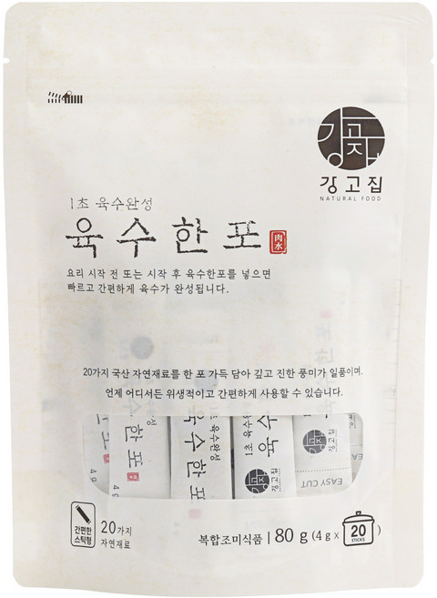 강고집 1초 육수완성 육수한포, 1개, 80g