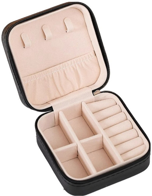 캐롤링 뚜껑 달린 가죽 액세서리 대용량 수납함