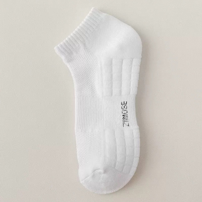 수린 발바닥이 두툼한 쿠션 스포츠 패션 양말, 화이트, 2개