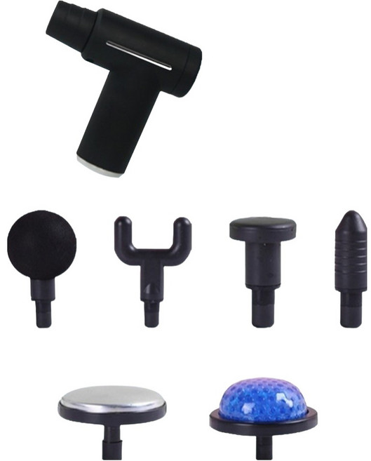 라이프엠디 휴대용 무선 전동 핸디 냉온열 마사지기 + 헤드 6종 세트 LMD004, LMD004B, 블랙(마사지기)