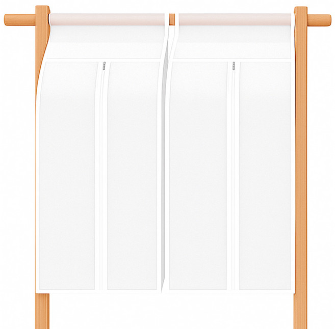 투데이리빙 입체 와이드 행거 옷커버 반투명, 2개, 1개입