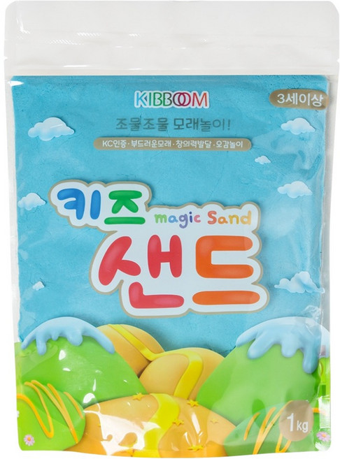 키즈 샌드 모래놀이, 스카이블루, 1kg, 1개