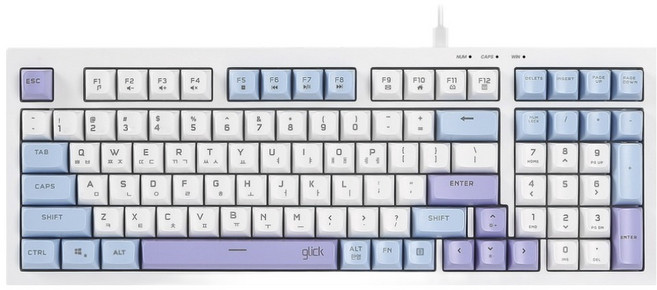 지클릭커 OFFICEPRO 사일런스 M RGB 풀윤활 무소음 98키 유선 키보드, Sky City CR1, OPK50, 제조사축